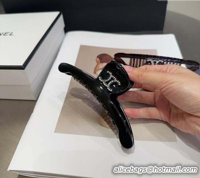 Luxury Cheap Celine Hair Clip with Strass 2082 Black 2025