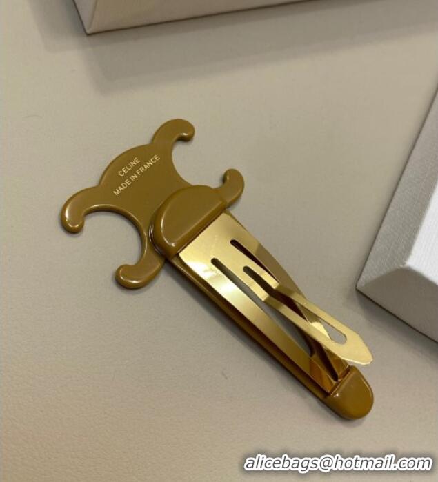 Good Looking Celine Triomphe Hair Clip 0512 Gold 2025