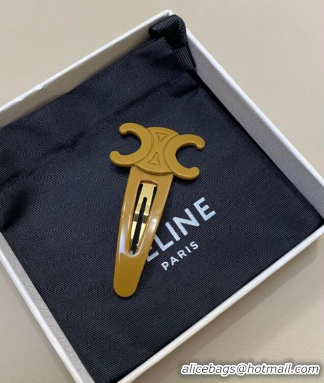 Good Looking Celine Triomphe Hair Clip 0512 Gold 2025