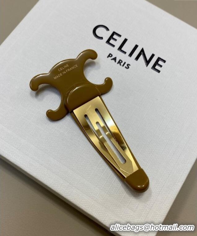 Good Looking Celine Triomphe Hair Clip 0512 Gold 2025