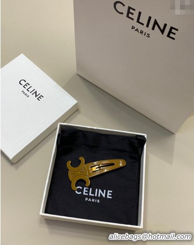 Good Looking Celine Triomphe Hair Clip 0512 Gold 2025