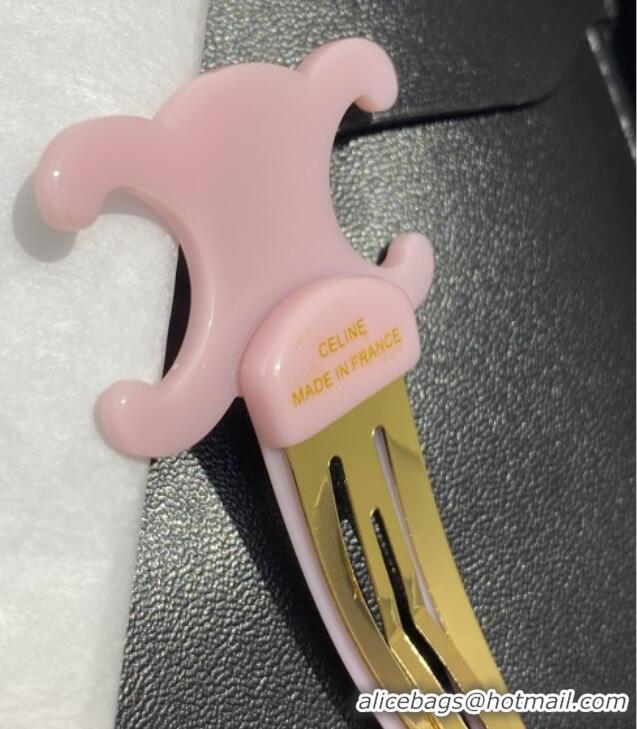 Well Crafted Celine Triomphe Hair Clip 0512 Light Pink 2025