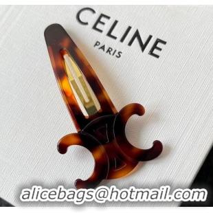 Low Cost Celine Triomphe Hair Clip 0512 Brown 2025