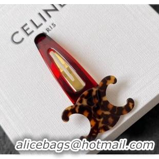 Super Quality Celine Triomphe Hair Clip 0512 Brown 2025