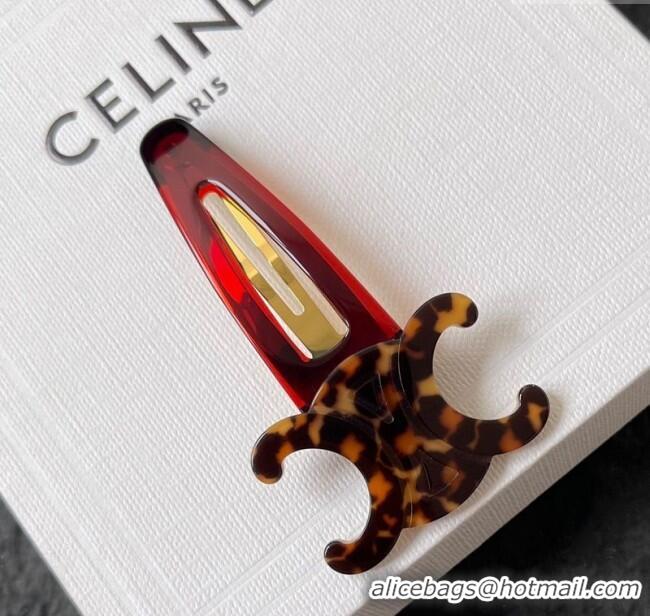 Super Quality Celine Triomphe Hair Clip 0512 Brown 2025