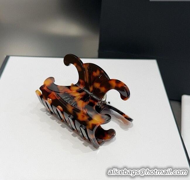 Grade Quality Celine Triomphe Hair Clip 051102 Brown 2025