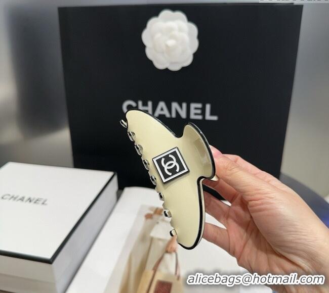 Best Cheap Chanel Framed CC Hair Clip 0512 White 2025