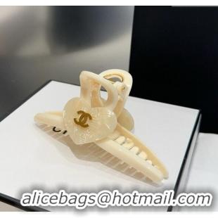 Top Grade Cheap Chanel Heart Hair Clip 0512 White 2025
