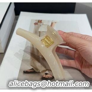 High Quality Discount Miu Miu Hair Clip with Gold Logo 0512 White 2025