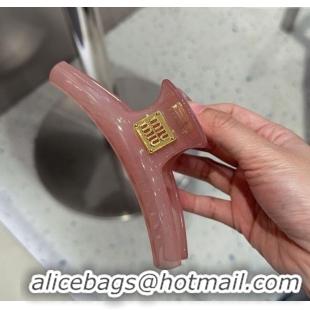 New Style Cheap Miu Miu Hair Clip with Gold Logo 0512 Pink 2025