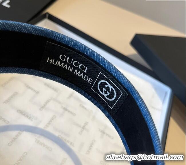 Best Grade Gucci Denim Headband 0512 Navy Blue 2025