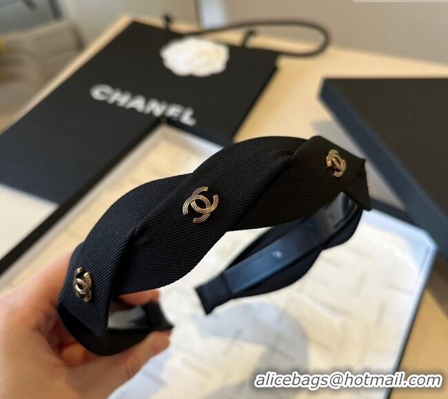 Luxury Classic Chanel CC Charm Headband 0512 Black 2025