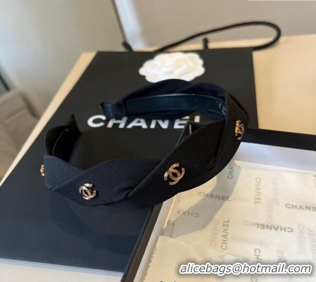 Luxury Classic Chanel CC Charm Headband 0512 Black 2025