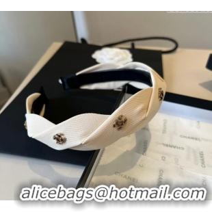 Top Design Chanel CC Charm Headband 0512 White 2025