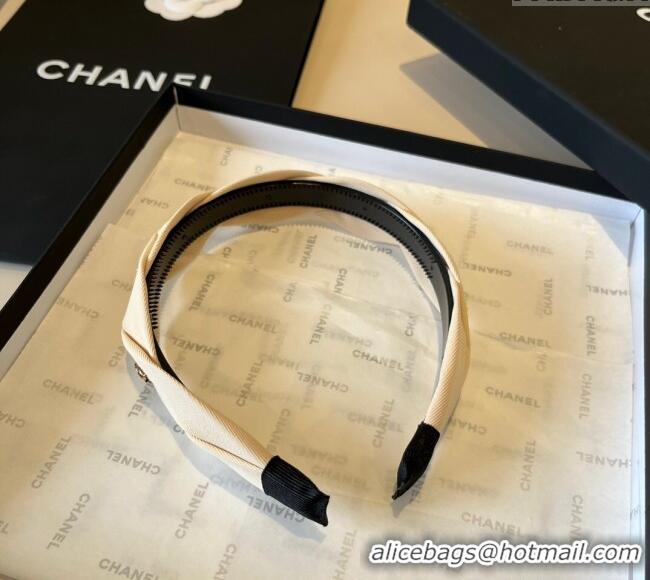 Top Design Chanel CC Charm Headband 0512 White 2025