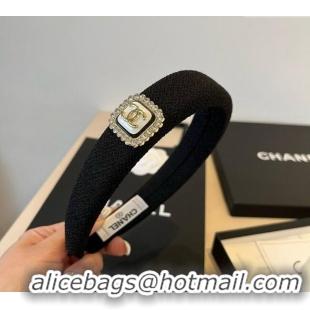 Luxury Classic Chanel Headband with CC Pearls 0512 Black 2025