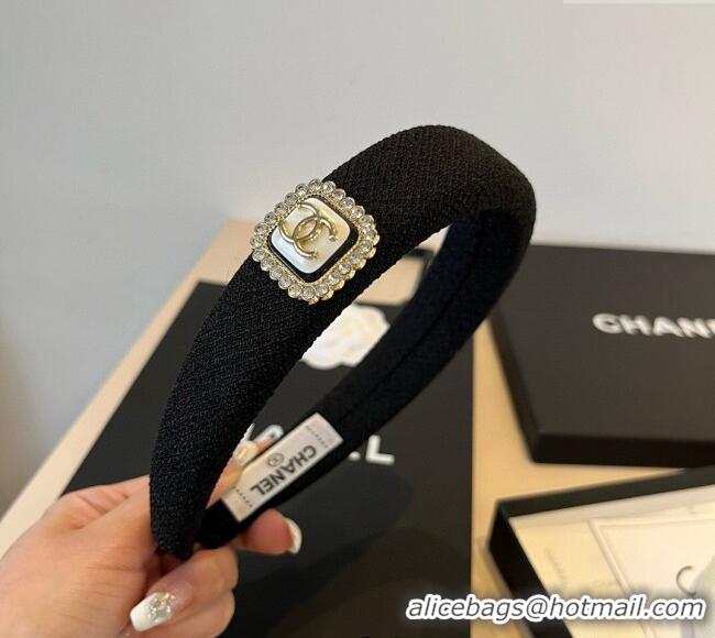 Luxury Classic Chanel Headband with CC Pearls 0512 Black 2025