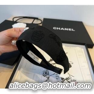 Inexpensive Chanel Camellia Headband 0512 Black 2025