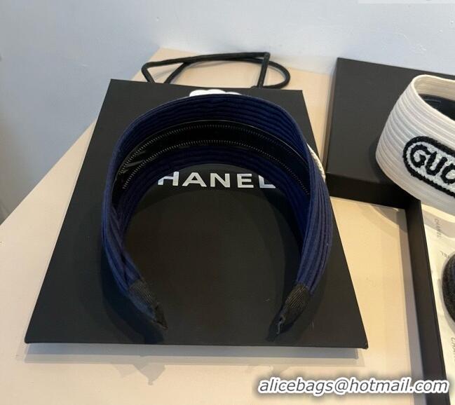 Best Inexpensive Gucci Knit Headband 0512 Navy Blue 2025
