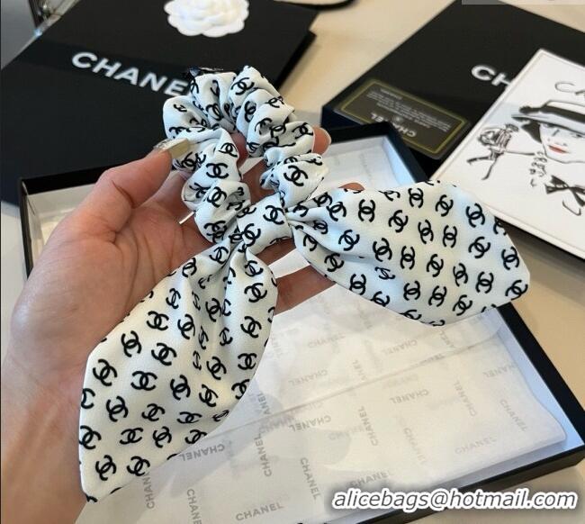 Famous Brand Chanel CC Allover Bow Hairring 2104 White 2025