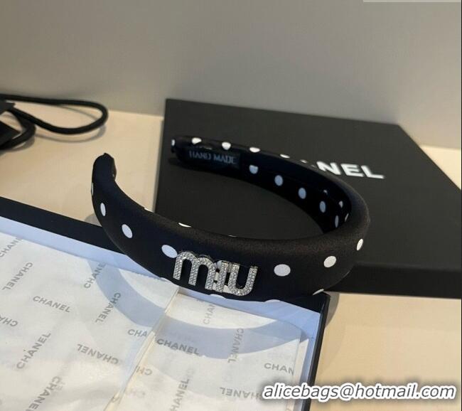 Fashion Discount Miu Miu Dotted Headband 0513 Black 2025
