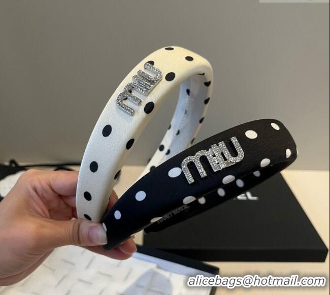 Fashion Discount Miu Miu Dotted Headband 0513 Black 2025