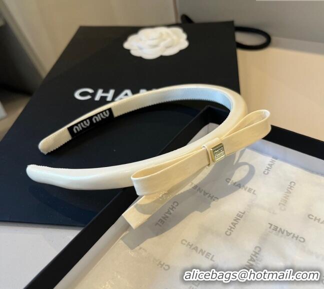 Hot Sell Fashion Miu Miu Bow Headband 0513 White 2025