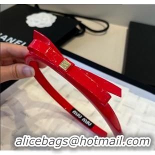 Affordable Price Miu Miu Bow Headband 0513 Red 2025