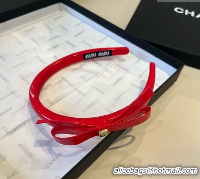 Affordable Price Miu Miu Bow Headband 0513 Red 2025