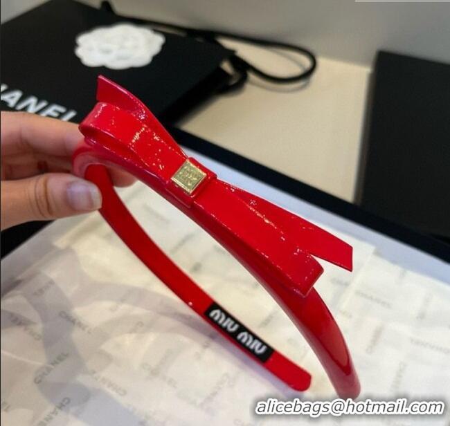 Affordable Price Miu Miu Bow Headband 0513 Red 2025
