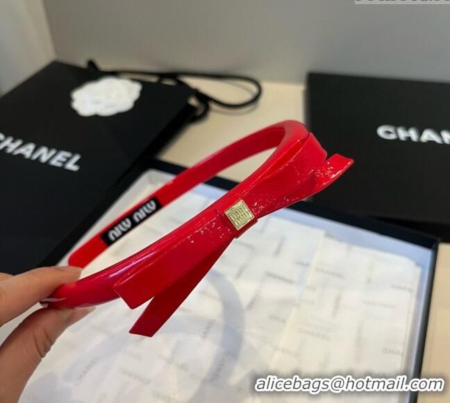 Affordable Price Miu Miu Bow Headband 0513 Red 2025