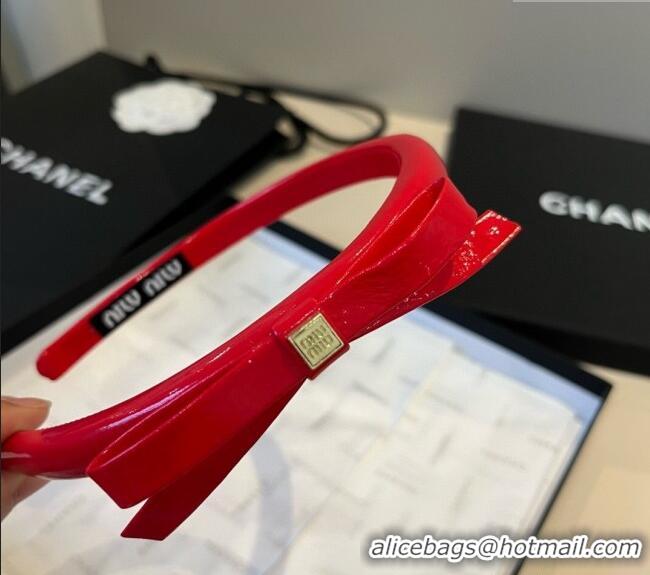 Affordable Price Miu Miu Bow Headband 0513 Red 2025