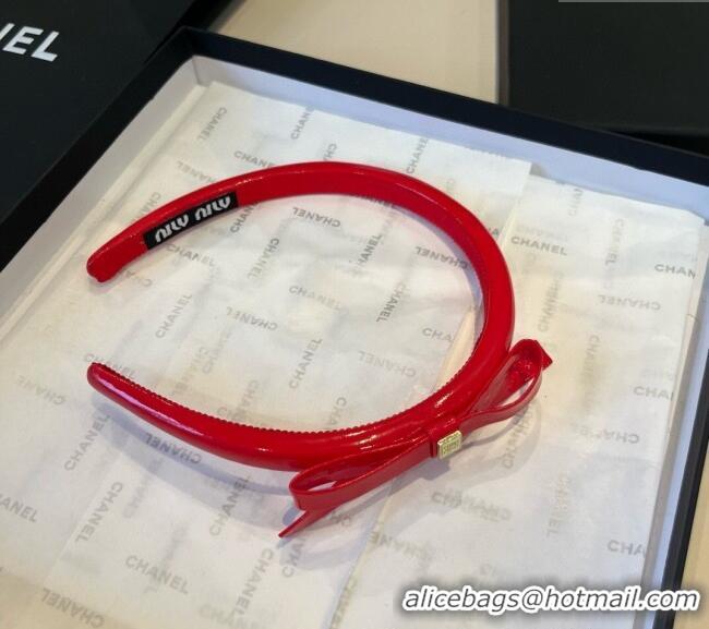 Affordable Price Miu Miu Bow Headband 0513 Red 2025