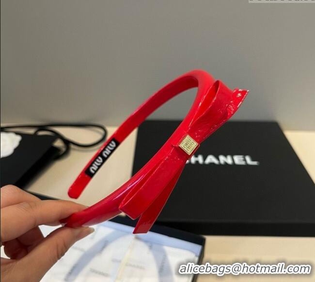Affordable Price Miu Miu Bow Headband 0513 Red 2025