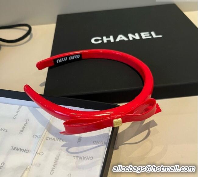 Affordable Price Miu Miu Bow Headband 0513 Red 2025