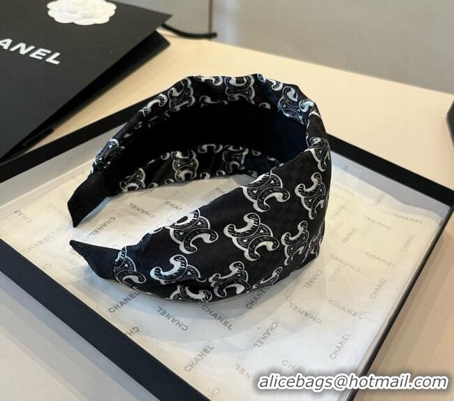 Unique Discount Celine Logo Wide Headband 0513 Black 2025