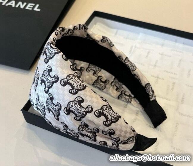 Shop Inexpensive Celine Logo Wide Headband 0513 White 2025