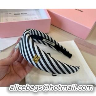 Grade Quality Miu Miu Striped Headband 0513 Black 2025