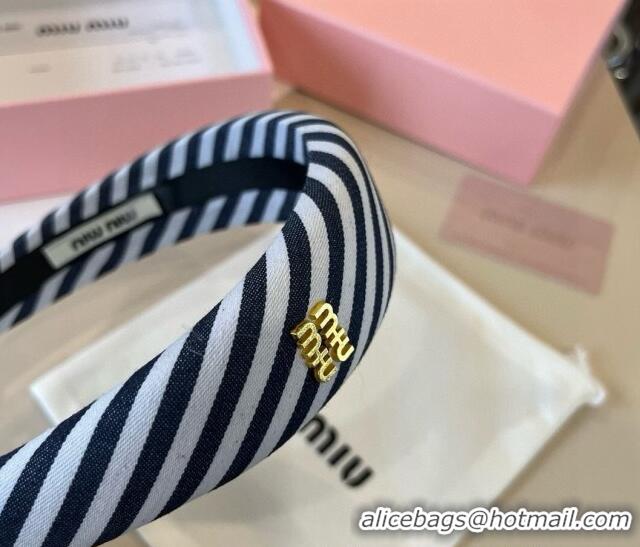New Style Cheap Miu Miu Striped Headband 0513 Red 2025