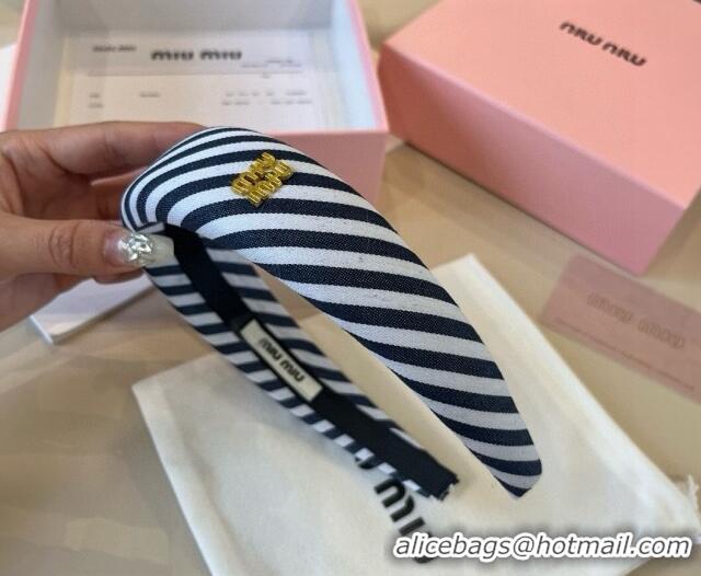 Buy Wholesale Miu Miu Striped Headband 0513 Blue 2025