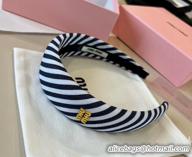 Buy Wholesale Miu Miu Striped Headband 0513 Blue 2025