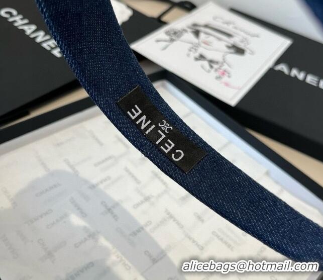 Discount Celine Denim Studs Headband 0513 Navy Blue 2025