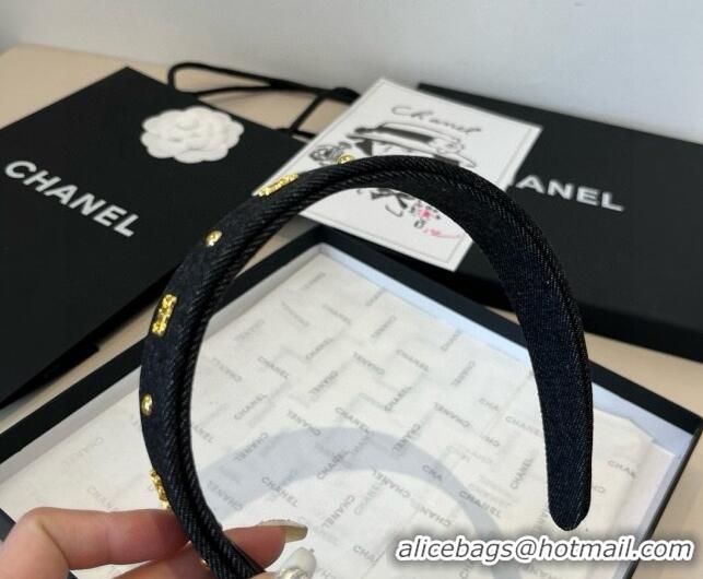 Latest Style Celine Denim Studs Headband 0513 Black 2025