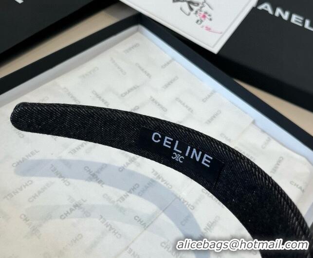 Latest Style Celine Denim Studs Headband 0513 Black 2025