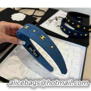 New Fashion Celine Denim Studs Headband 0513 Light Blue 2025