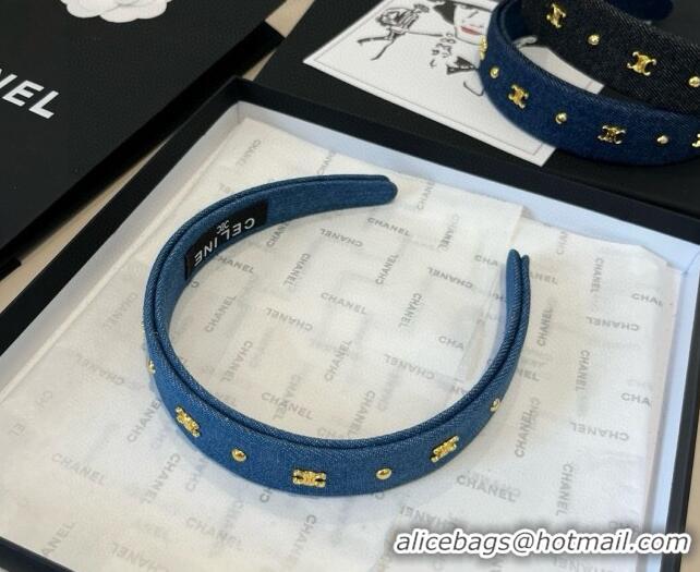 New Fashion Celine Denim Studs Headband 0513 Light Blue 2025
