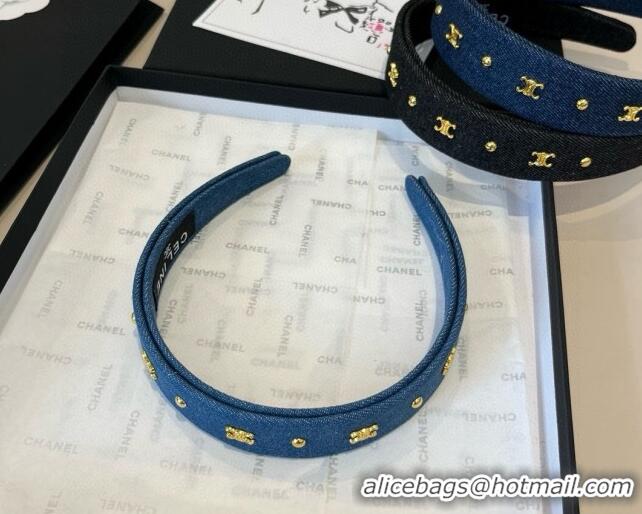 New Fashion Celine Denim Studs Headband 0513 Light Blue 2025