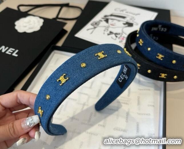 New Fashion Celine Denim Studs Headband 0513 Light Blue 2025