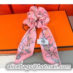 Low Cost Hermes Key Twilly Silk Bandeau Scarf and Hairring Set 4023 Pink 2025