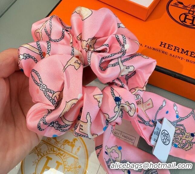 Low Cost Hermes Key Twilly Silk Bandeau Scarf and Hairring Set 4023 Pink 2025